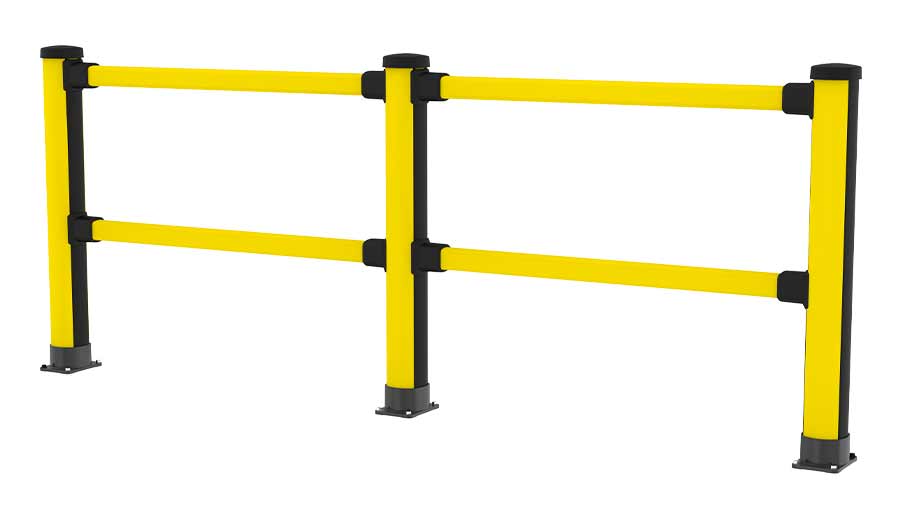 Black and yellow Essential Pedestrian with two rails configuration