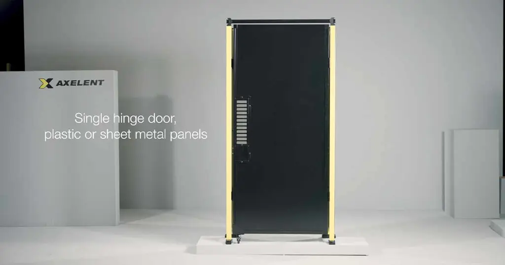 Assembly Plastic and sheet metal: single hinge door Machine Guards Axelent