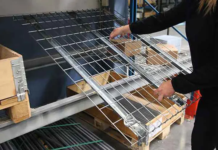 Axelent Shelfstore mesh shelf panels is a safe and stable product for warehouses of all sizes Axelent Shelfstore mesh shelf panels is a safe and stable product for warehouses of all sizes